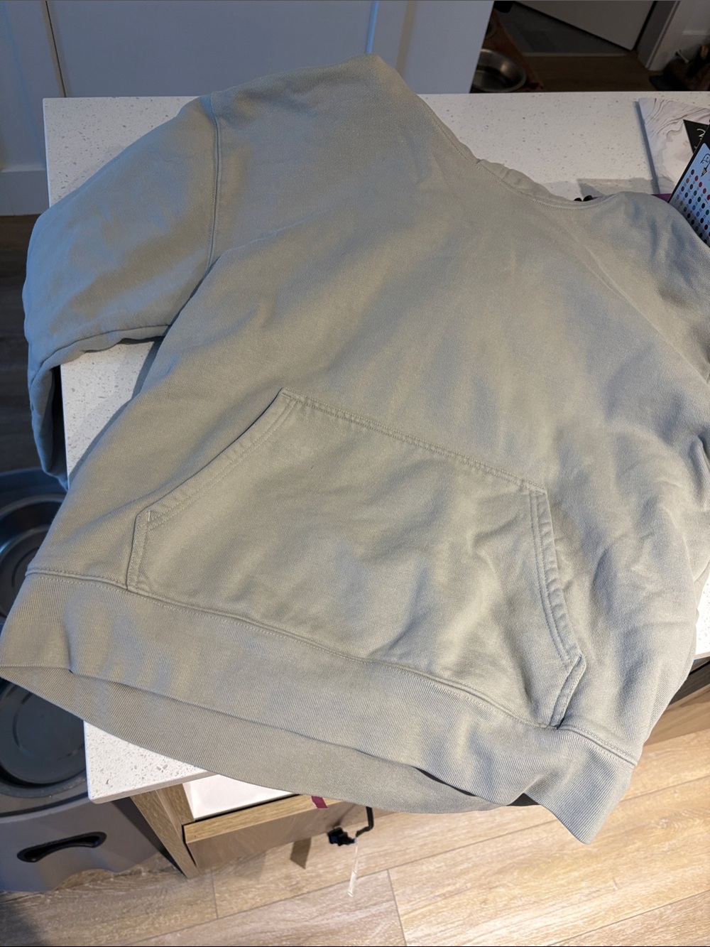 TNA Extra Fleece Hoodie in sage green